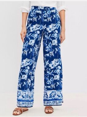Ann Taylor Loft Wide Leg Linen Pants